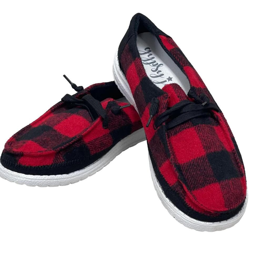 NEW GYPSY JAZZ women's prima sneaker in red/black